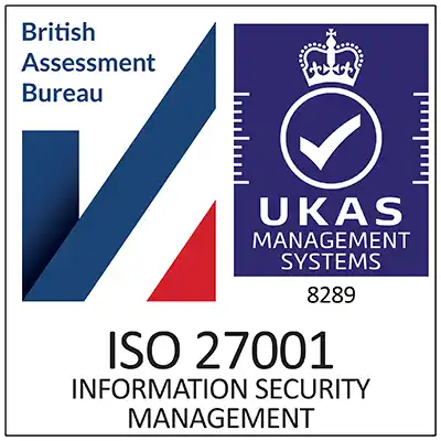 ISO Certified 27001 British Assessment Bureau logo